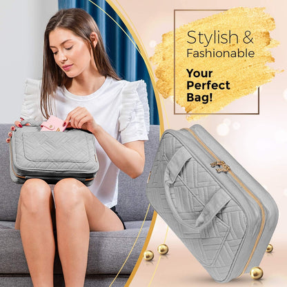 Hanging Travel Toiletry Bag for Women, Makeup Bag, Bathroom & Shower Organizer Kit for Accessories, Cosmetics, Travel Essentials