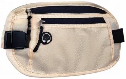 Travel Money Belt: Waist Pack for Running and Cycling, Rfid, Comfortable, Durable and Lightweight Hidden Travel Passport Wallets.(Khaki)