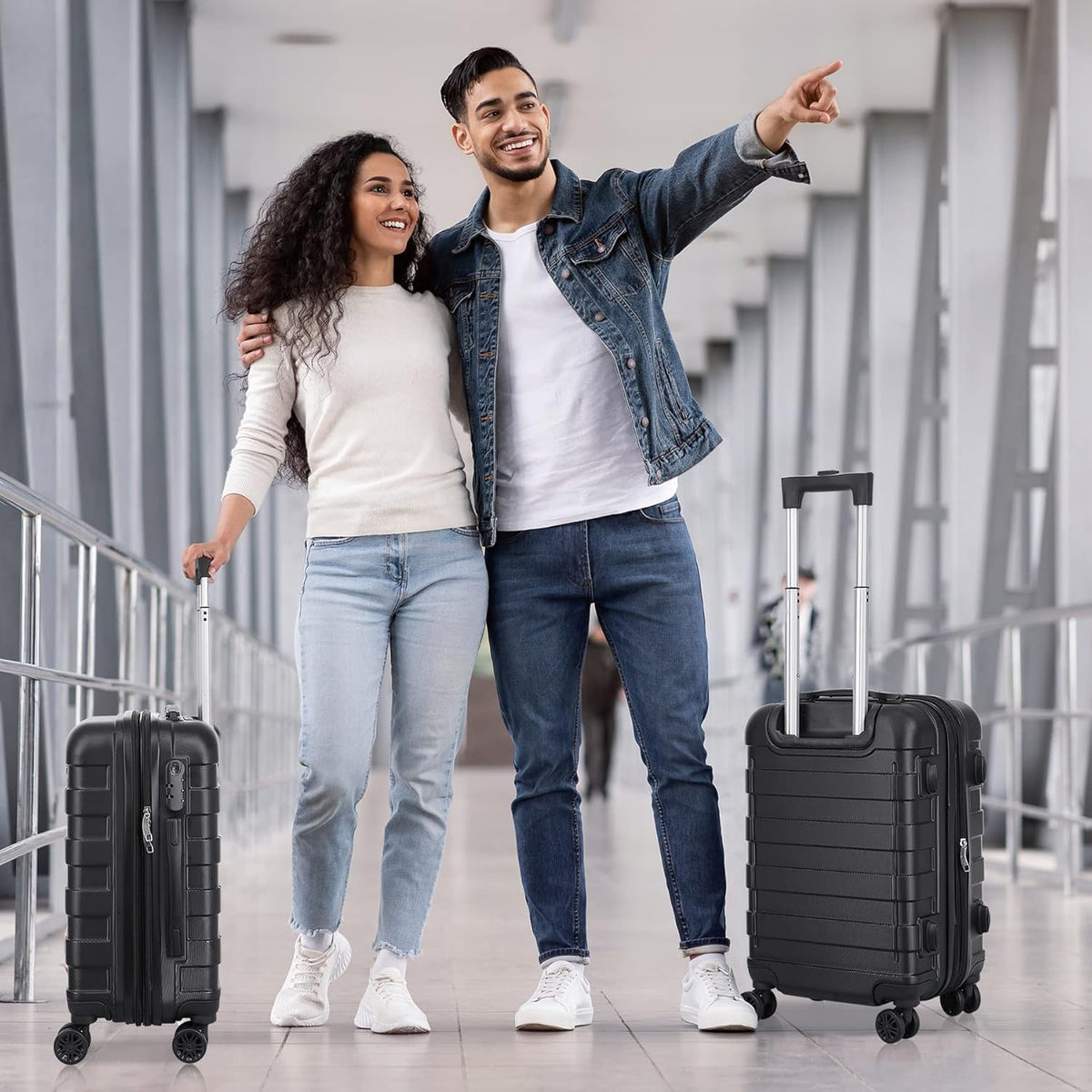 21" Carry On Luggage,Hardside Expandable Suitcase with 360° Spinner Wheels,TSA Lock and Scratch Resistant Shell,Airline Approved for Overhead Bin