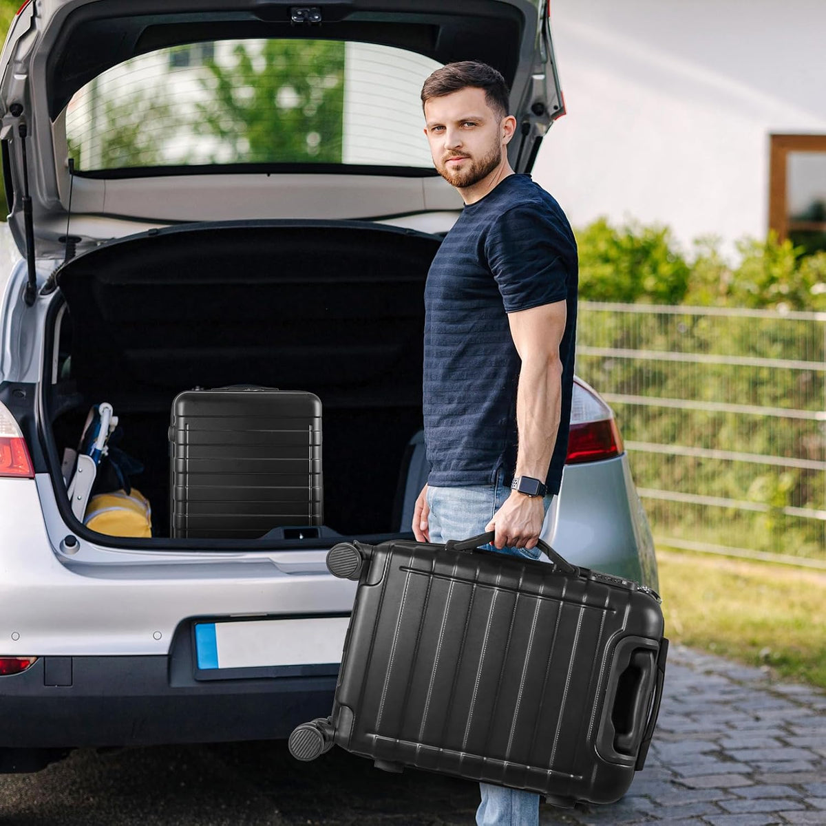 21" Carry On Luggage,Hardside Expandable Suitcase with 360° Spinner Wheels,TSA Lock and Scratch Resistant Shell,Airline Approved for Overhead Bin