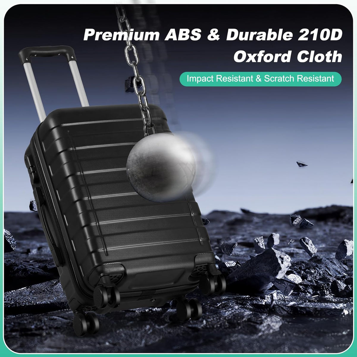 21" Carry On Luggage,Hardside Expandable Suitcase with 360° Spinner Wheels,TSA Lock and Scratch Resistant Shell,Airline Approved for Overhead Bin