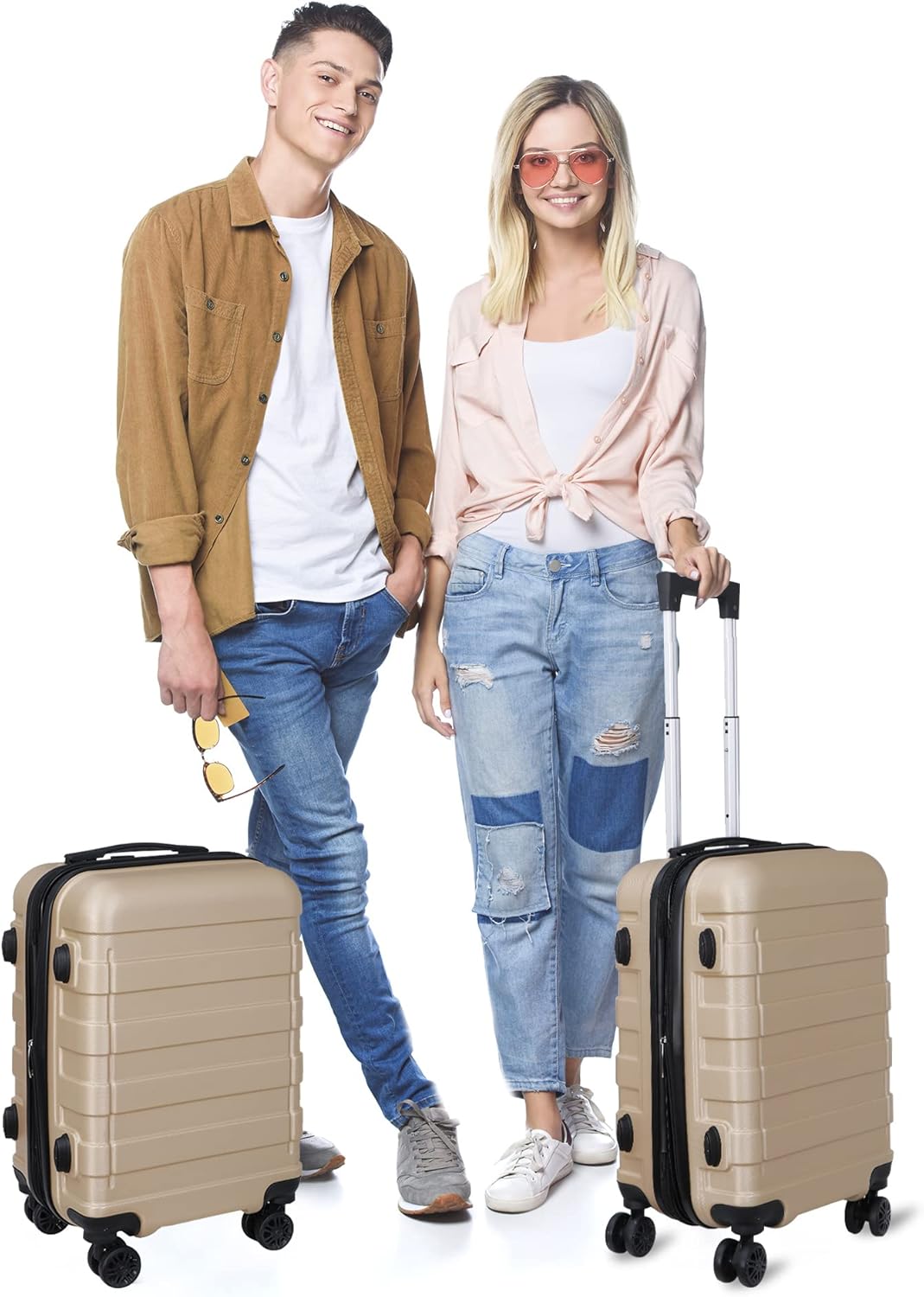21" Carry On Luggage,Hardside Expandable Suitcase with 360° Spinner Wheels,TSA Lock and Scratch Resistant Shell,Airline Approved for Overhead Bin