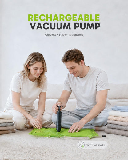 10 Pack Travel Vacuum Bags with Hand Pump, Reusable Waterproof Space Saver for Luggage Clothes Packing