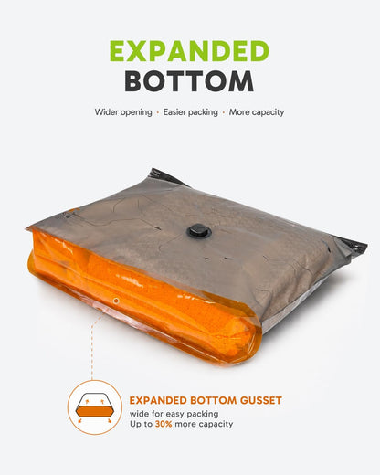 10 Pack Travel Vacuum Bags with Hand Pump, Reusable Waterproof Space Saver for Luggage Clothes Packing
