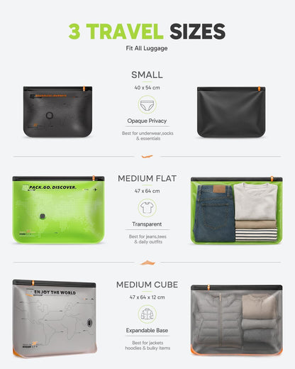 10 Pack Travel Vacuum Bags with Hand Pump, Reusable Waterproof Space Saver for Luggage Clothes Packing