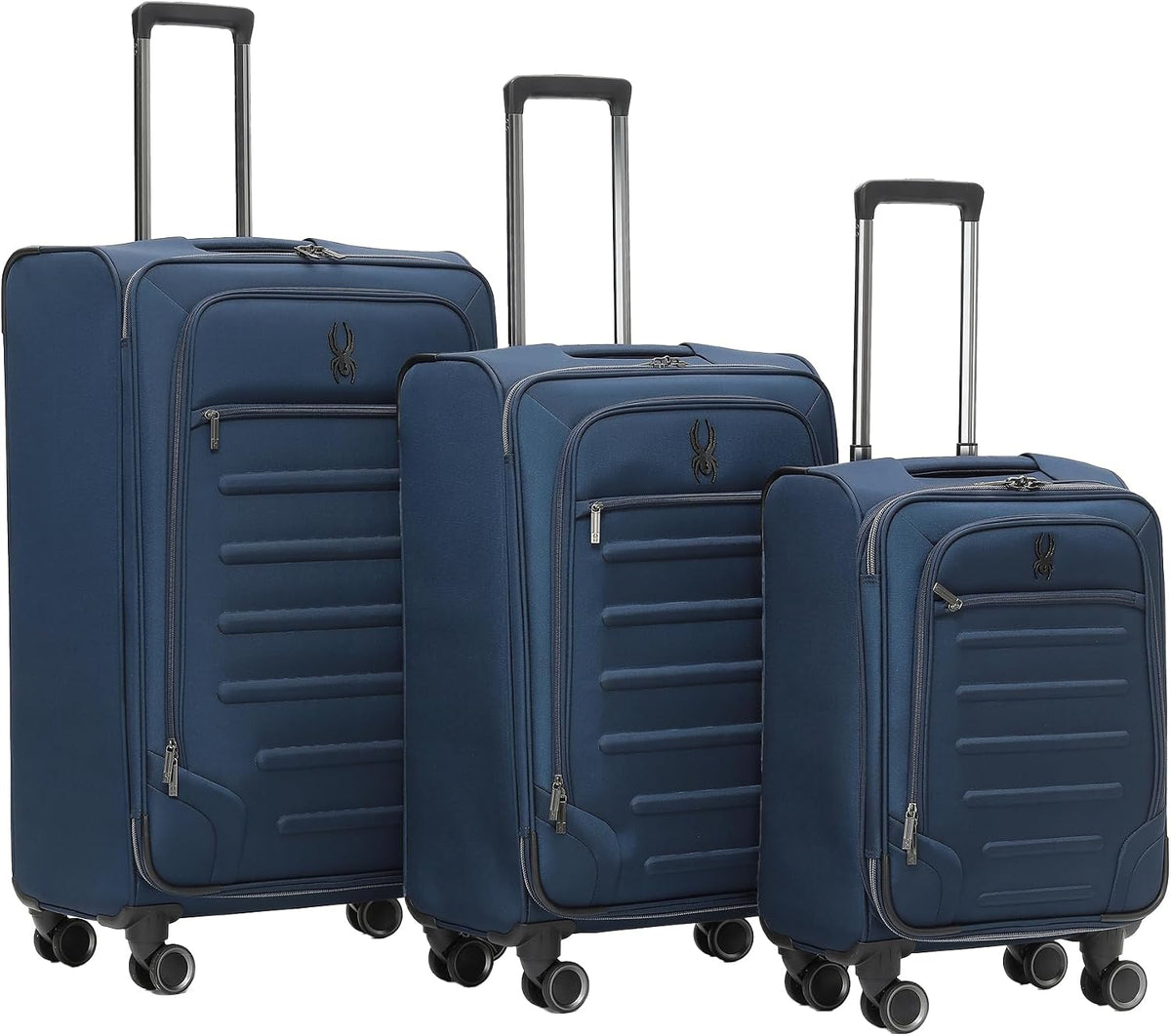 Pivot 22 Inch Expandable Softside Spinner Checked Luggage with 360° Spinner Wheels (Black, Carry-On)
