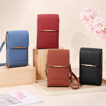 Women's Phone Messenger Bag, Crossbody Phone Wallet, RFID Touch Screen Crossbody Phone Purse, Anti-Theft Shoulder Strap