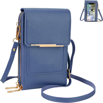 Women's Phone Messenger Bag, Crossbody Phone Wallet, RFID Touch Screen Crossbody Phone Purse, Anti-Theft Shoulder Strap