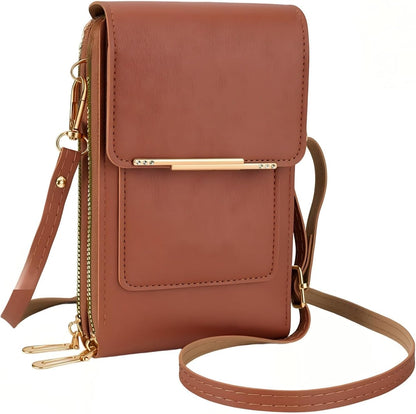 Women's Phone Messenger Bag, Crossbody Phone Wallet, RFID Touch Screen Crossbody Phone Purse, Anti-Theft Shoulder Strap