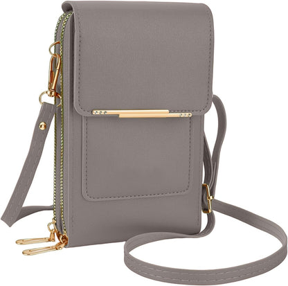 Women's Phone Messenger Bag, Crossbody Phone Wallet, RFID Touch Screen Crossbody Phone Purse, Anti-Theft Shoulder Strap