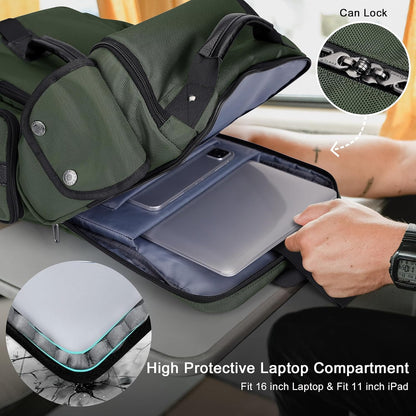 Travel Backpack for Men Carry-on Laptop Backpack | Nylon Luggage Bag Fits 16 Inch for Airline Approved,Multi Pocket, For Traveling,Casual,Commuting, B744 Silvery Grey