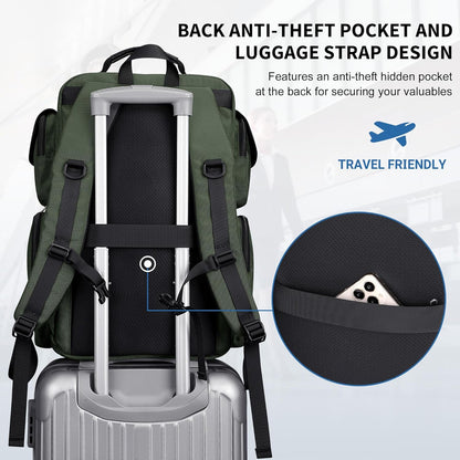 Travel Backpack for Men Carry-on Laptop Backpack | Nylon Luggage Bag Fits 16 Inch for Airline Approved,Multi Pocket, For Traveling,Casual,Commuting, B744 Silvery Grey
