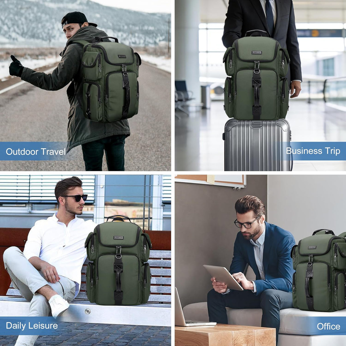 Travel Backpack for Men Carry-on Laptop Backpack | Nylon Luggage Bag Fits 16 Inch for Airline Approved,Multi Pocket, For Traveling,Casual,Commuting, B744 Silvery Grey