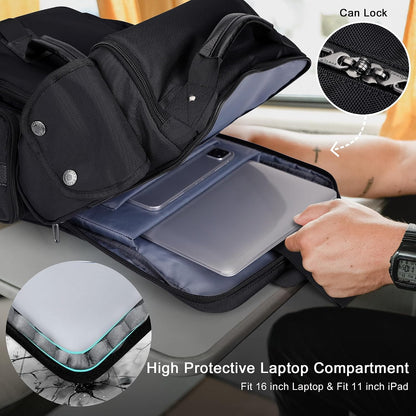 Travel Backpack for Men Carry-on Laptop Backpack | Nylon Luggage Bag Fits 16 Inch for Airline Approved,Multi Pocket, For Traveling,Casual,Commuting, B744 Silvery Grey