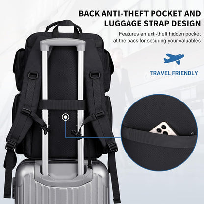 Travel Backpack for Men Carry-on Laptop Backpack | Nylon Luggage Bag Fits 16 Inch for Airline Approved,Multi Pocket, For Traveling,Casual,Commuting, B744 Silvery Grey
