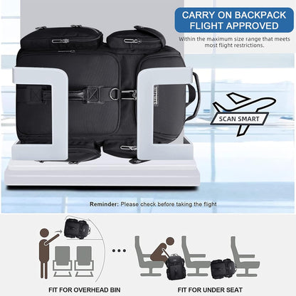 Travel Backpack for Men Carry-on Laptop Backpack | Nylon Luggage Bag Fits 16 Inch for Airline Approved,Multi Pocket, For Traveling,Casual,Commuting, B744 Silvery Grey