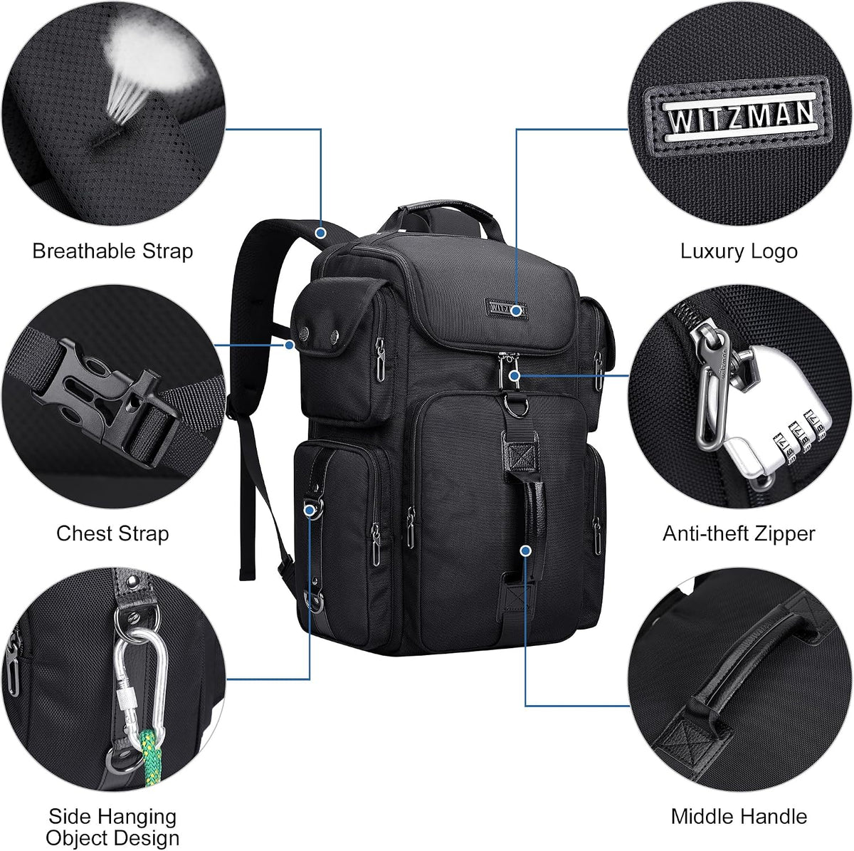 Travel Backpack for Men Carry-on Laptop Backpack | Nylon Luggage Bag Fits 16 Inch for Airline Approved,Multi Pocket, For Traveling,Casual,Commuting, B744 Silvery Grey