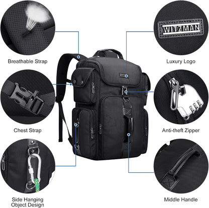Travel Backpack for Men Carry-on Laptop Backpack | Nylon Luggage Bag Fits 16 Inch for Airline Approved,Multi Pocket, For Traveling,Casual,Commuting, B744 Silvery Grey