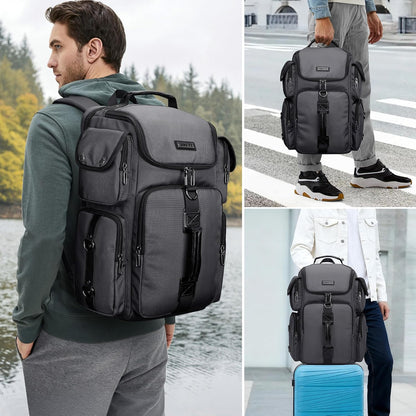 Travel Backpack for Men Carry-on Laptop Backpack | Nylon Luggage Bag Fits 16 Inch for Airline Approved,Multi Pocket, For Traveling,Casual,Commuting, B744 Silvery Grey