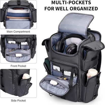 Travel Backpack for Men Carry-on Laptop Backpack | Nylon Luggage Bag Fits 16 Inch for Airline Approved,Multi Pocket, For Traveling,Casual,Commuting, B744 Silvery Grey