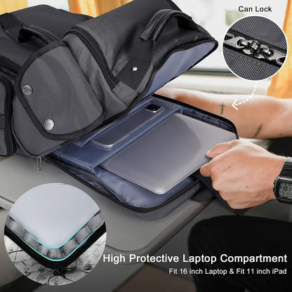 Travel Backpack for Men Carry-on Laptop Backpack | Nylon Luggage Bag Fits 16 Inch for Airline Approved,Multi Pocket, For Traveling,Casual,Commuting, B744 Silvery Grey