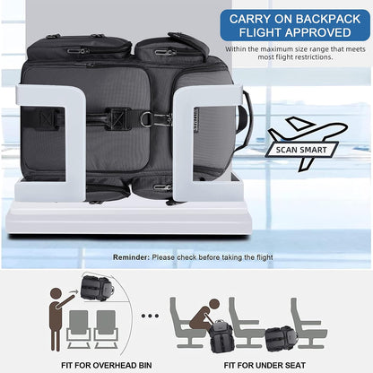 Travel Backpack for Men Carry-on Laptop Backpack | Nylon Luggage Bag Fits 16 Inch for Airline Approved,Multi Pocket, For Traveling,Casual,Commuting, B744 Silvery Grey
