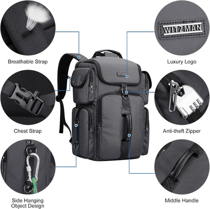 Travel Backpack for Men Carry-on Laptop Backpack | Nylon Luggage Bag Fits 16 Inch for Airline Approved,Multi Pocket, For Traveling,Casual,Commuting, B744 Silvery Grey
