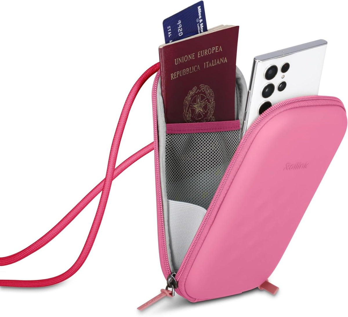 Nano EVA Hard-Shell Phone Case Crossbody Bag – Compact Travel Organizer, Water-Resistant, Adjustable Strap | Quick-access layout