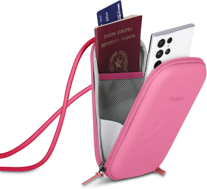 Nano EVA Hard-Shell Phone Case Crossbody Bag – Compact Travel Organizer, Water-Resistant, Adjustable Strap | Quick-access layout