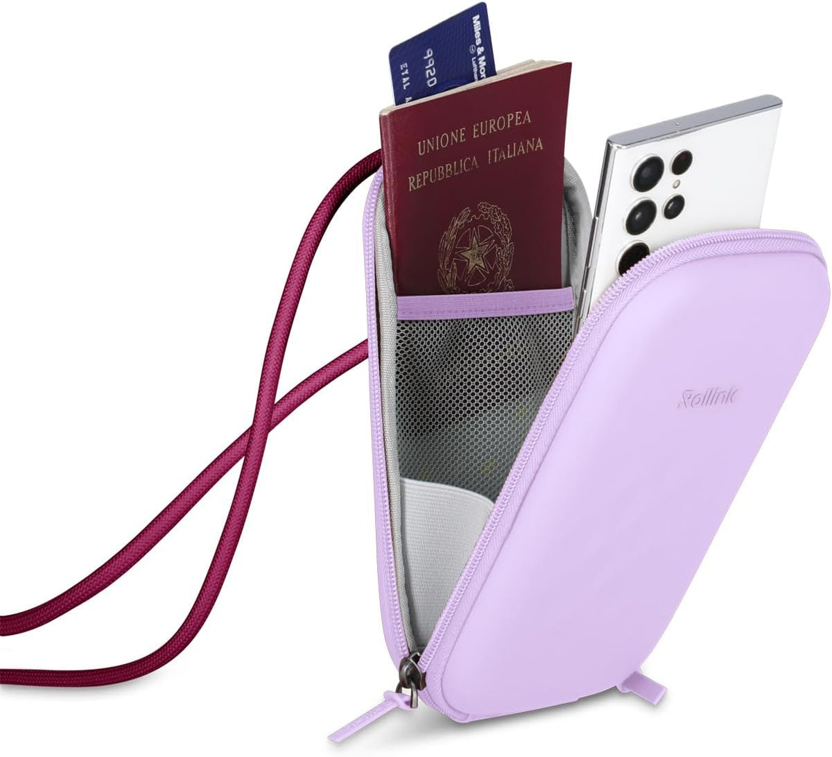 Nano EVA Hard-Shell Phone Case Crossbody Bag – Compact Travel Organizer, Water-Resistant, Adjustable Strap | Quick-access layout