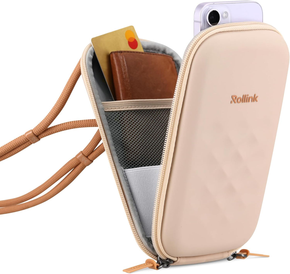 Nano EVA Hard-Shell Phone Case Crossbody Bag – Compact Travel Organizer, Water-Resistant, Adjustable Strap | Quick-access layout