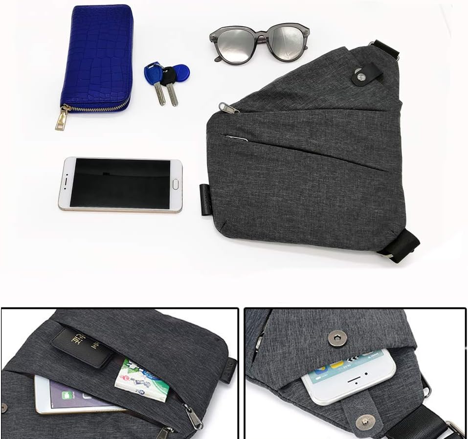 Fashion Digital Shoulder Bag Men Multi-functional Crossbody Backpack Anti-theft Gun Chest Bag