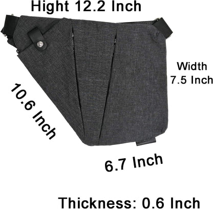 Fashion Digital Shoulder Bag Men Multi-functional Crossbody Backpack Anti-theft Gun Chest Bag