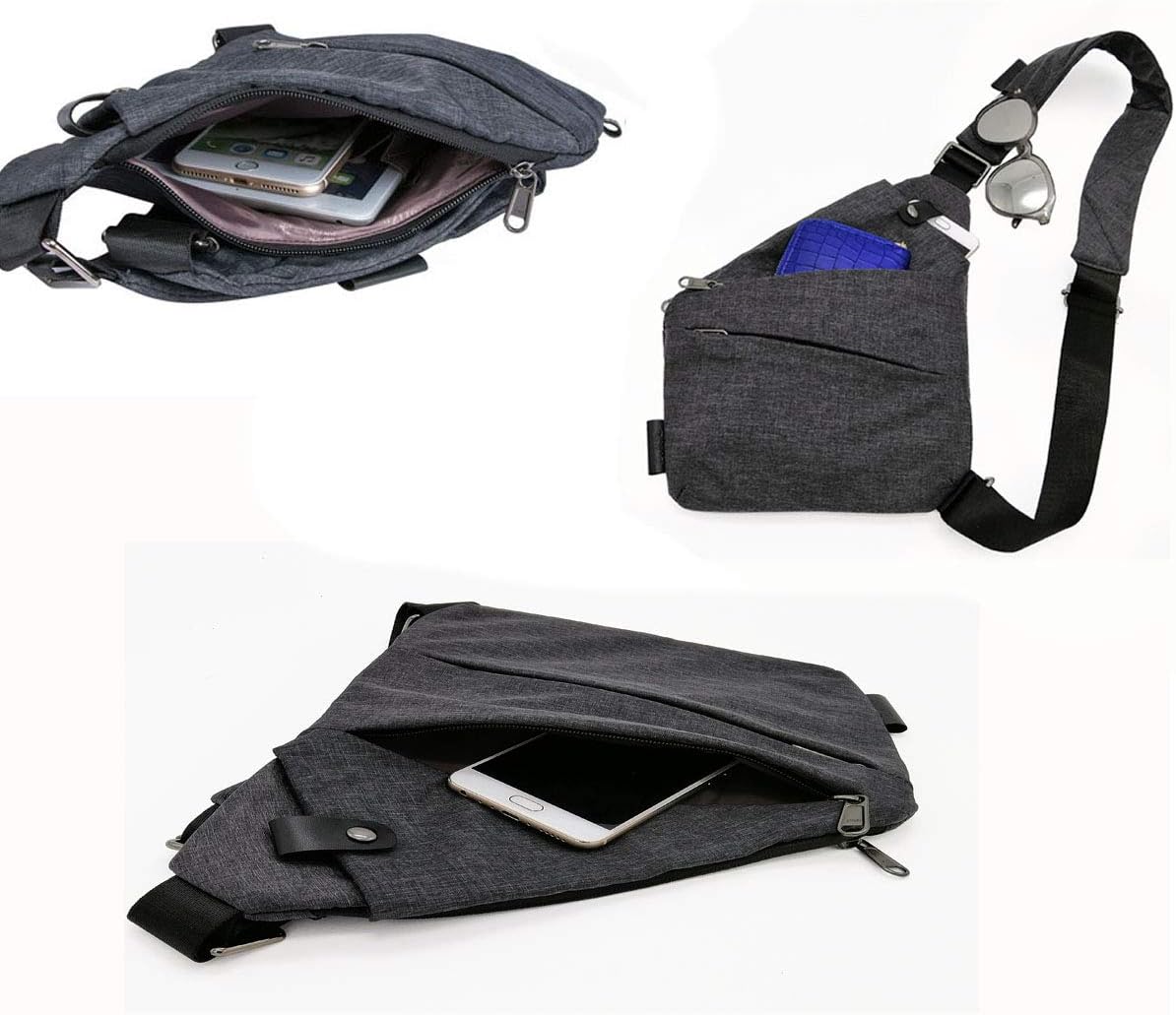 Fashion Digital Shoulder Bag Men Multi-functional Crossbody Backpack Anti-theft Gun Chest Bag