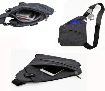 Fashion Digital Shoulder Bag Men Multi-functional Crossbody Backpack Anti-theft Gun Chest Bag