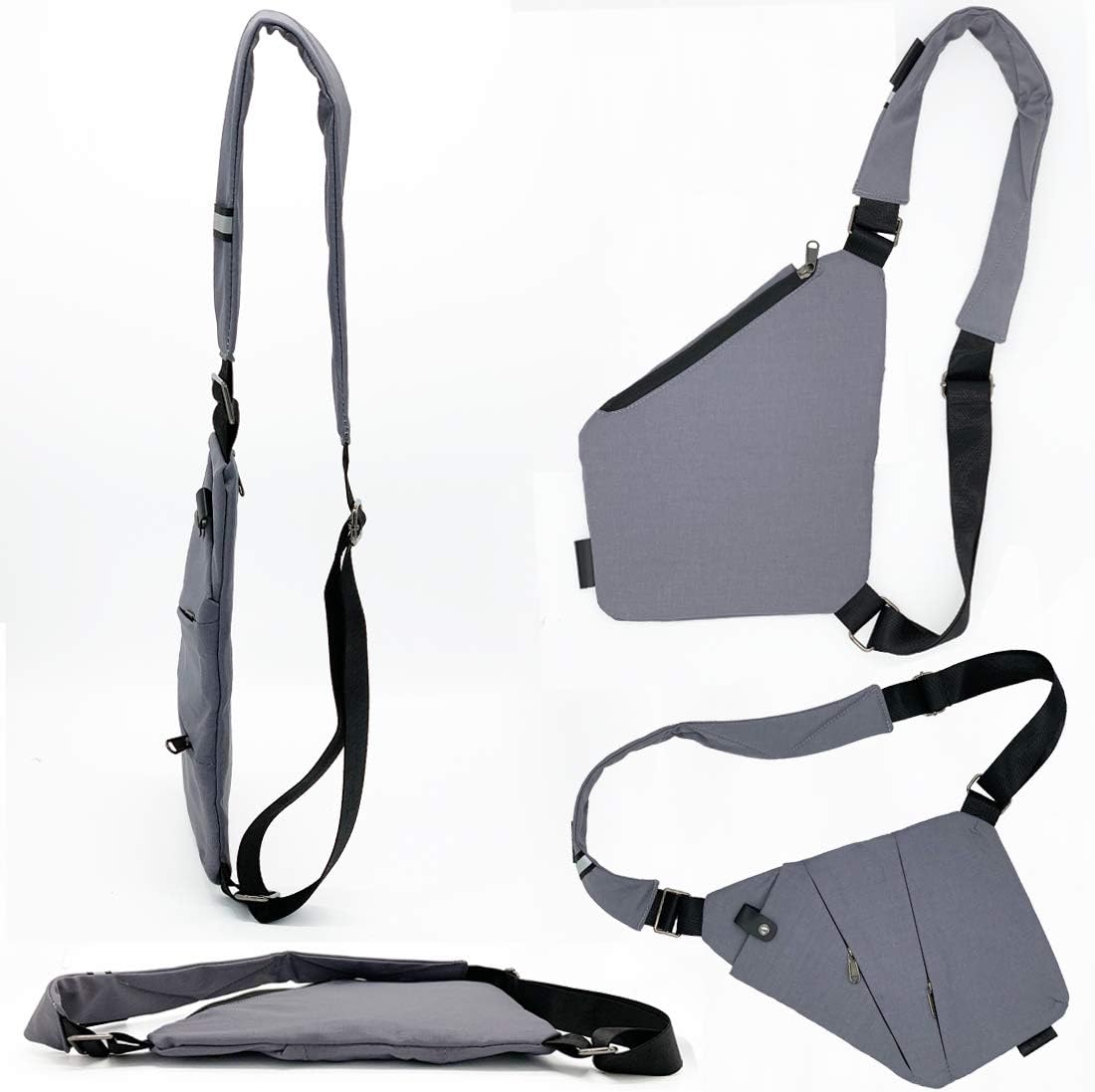 Fashion Digital Shoulder Bag Men Multi-functional Crossbody Backpack Anti-theft Gun Chest Bag