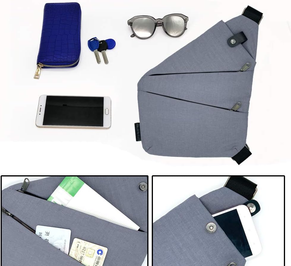 Fashion Digital Shoulder Bag Men Multi-functional Crossbody Backpack Anti-theft Gun Chest Bag