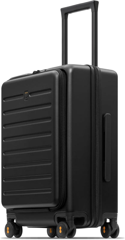 Road Runner Carry On Luggage with Front Compartment, 20 Inch Lightweight Hard Shell Suitcases with Wheels Airline Approved, Tsa Locks for Luggage, Grey,21.46" x 14.57" x 9.45"