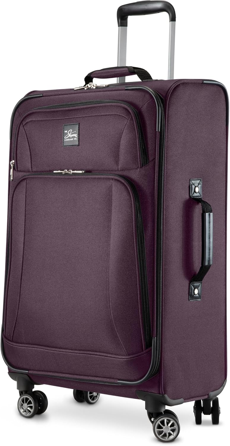 Skyway Epic Softside Carry-On Luggage - Lightweight Suitcase with Wheels for Travel | TSA Approved Carry-On Bag | Spinner Suitcase | Carry-On Luggage with Telescoping Handle, 20 inch, Surf Blue