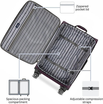 Skyway Epic Softside Carry-On Luggage - Lightweight Suitcase with Wheels for Travel | TSA Approved Carry-On Bag | Spinner Suitcase | Carry-On Luggage with Telescoping Handle, 20 inch, Surf Blue
