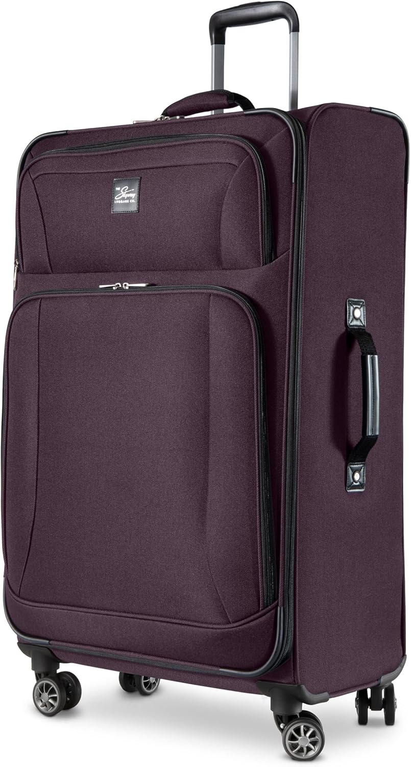 Skyway Epic Softside Carry-On Luggage - Lightweight Suitcase with Wheels for Travel | TSA Approved Carry-On Bag | Spinner Suitcase | Carry-On Luggage with Telescoping Handle, 20 inch, Surf Blue