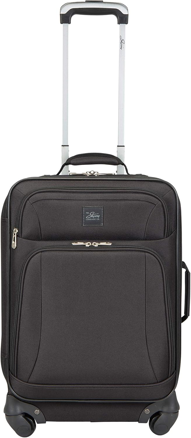 Skyway Epic Softside Carry-On Luggage - Lightweight Suitcase with Wheels for Travel | TSA Approved Carry-On Bag | Spinner Suitcase | Carry-On Luggage with Telescoping Handle, 20 inch, Surf Blue
