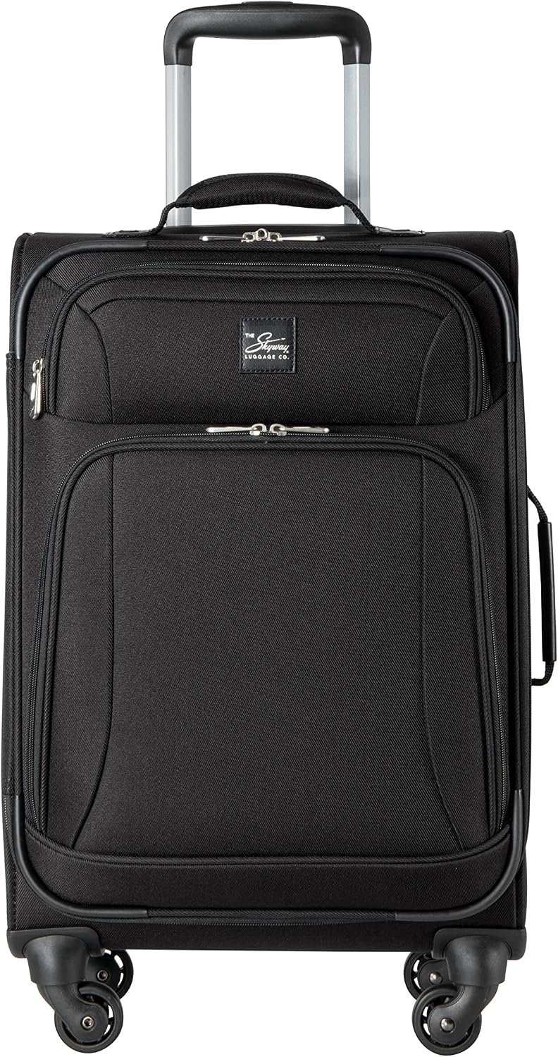 Skyway Epic Softside Carry-On Luggage - Lightweight Suitcase with Wheels for Travel | TSA Approved Carry-On Bag | Spinner Suitcase | Carry-On Luggage with Telescoping Handle, 20 inch, Surf Blue
