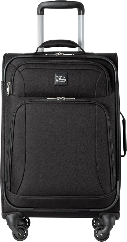 Skyway Epic Softside Carry-On Luggage - Lightweight Suitcase with Wheels for Travel | TSA Approved Carry-On Bag | Spinner Suitcase | Carry-On Luggage with Telescoping Handle, 20 inch, Surf Blue