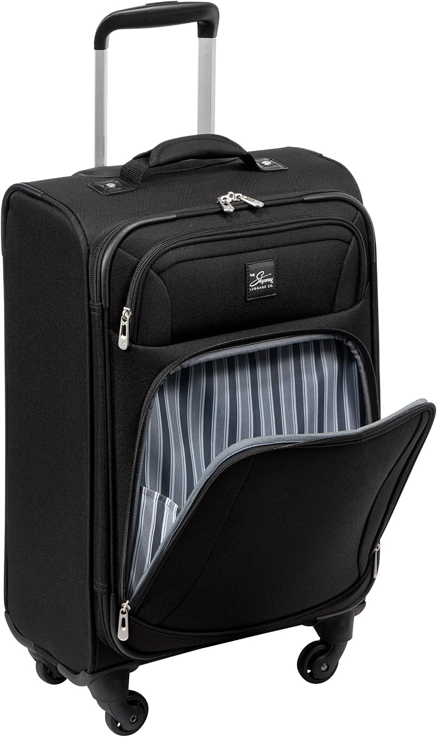 Skyway Epic Softside Carry-On Luggage - Lightweight Suitcase with Wheels for Travel | TSA Approved Carry-On Bag | Spinner Suitcase | Carry-On Luggage with Telescoping Handle, 20 inch, Surf Blue