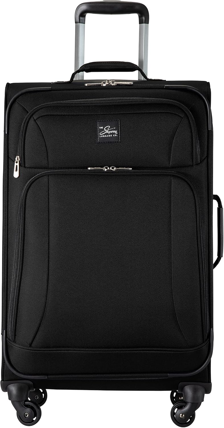 Skyway Epic Softside Carry-On Luggage - Lightweight Suitcase with Wheels for Travel | TSA Approved Carry-On Bag | Spinner Suitcase | Carry-On Luggage with Telescoping Handle, 20 inch, Surf Blue