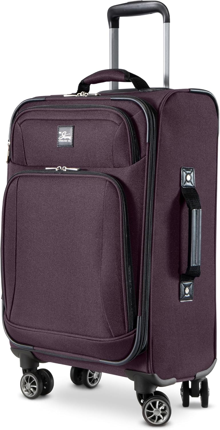 Skyway Epic Softside Carry-On Luggage - Lightweight Suitcase with Wheels for Travel | TSA Approved Carry-On Bag | Spinner Suitcase | Carry-On Luggage with Telescoping Handle, 20 inch, Surf Blue