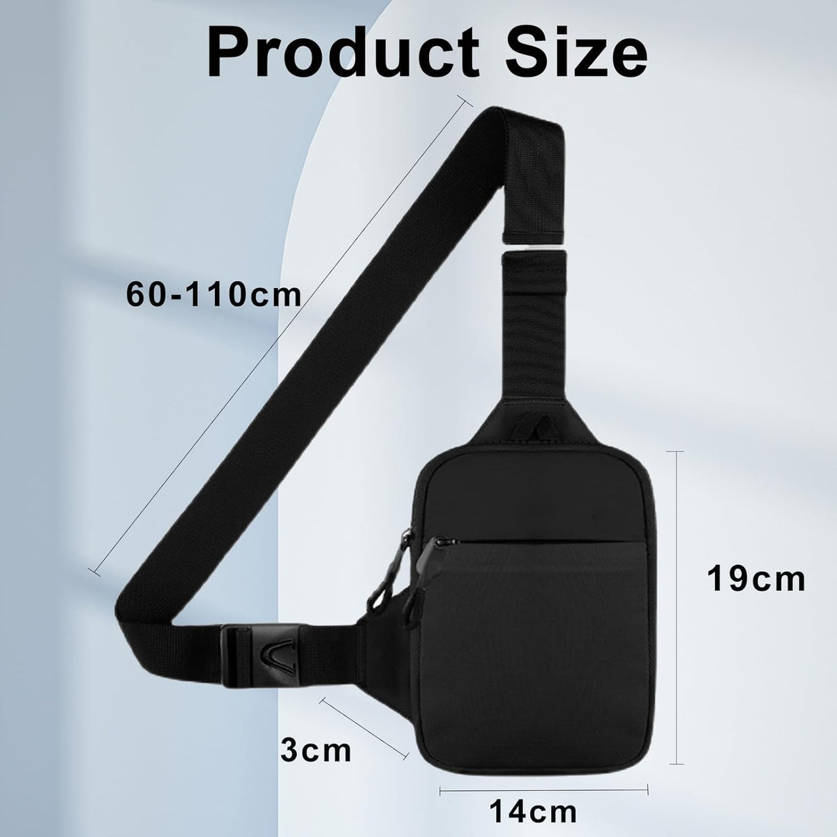 Mini Crossbody Sling Bag, Waterproof Chest Bag, Lightweight Shoulder Backpack for Men Women Workout Travel