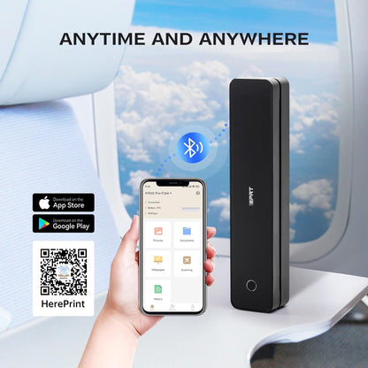 Portable-Printer Wireless for Travel,300DPI Inkless Thermal Small Printers for Home Use,Office,Vehicles,Mobile Bluetooth Printer Supports 8.5" x 11" US Letter,for Smartphone & PC,Black