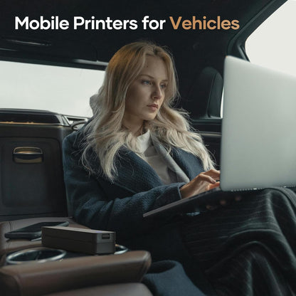 Portable-Printer Wireless for Travel,300DPI Inkless Thermal Small Printers for Home Use,Office,Vehicles,Mobile Bluetooth Printer Supports 8.5" x 11" US Letter,for Smartphone & PC,Black